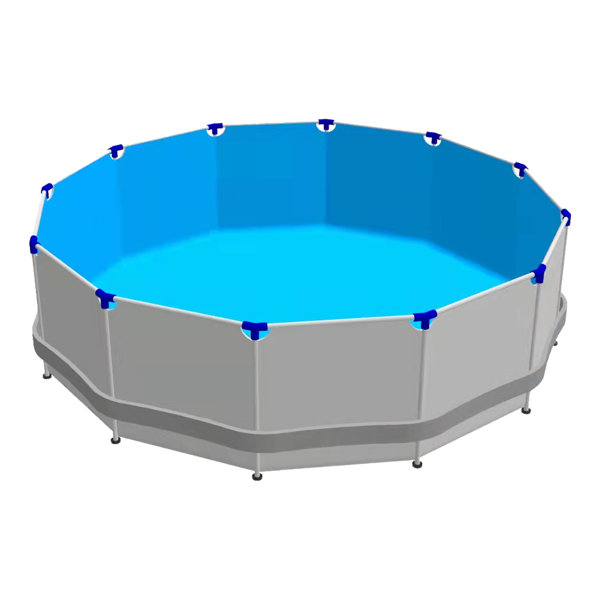 SereneLife 15" ft x 4"ft Round Metal Frame Sided Pool Set Wayfair